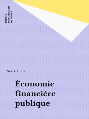 cover image of Économie financière publique